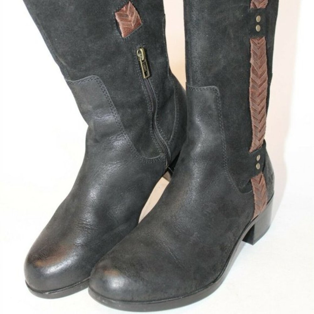 UGG Australia Jaspan Black Leather Mid Boots